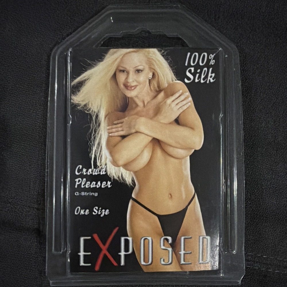 Exposed Magic Silk B502 Crowd Pleaser Black 100% Silk G-String One Size